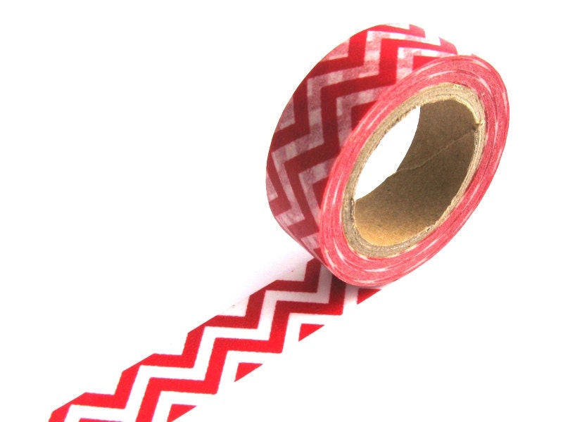Washi Masking Tape - Large Red Chevron