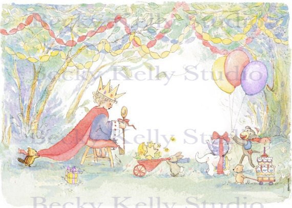 Princess, art for girls room, 8 x10, Queen for the Day, signed print, whimsical art, art, print, birthday print