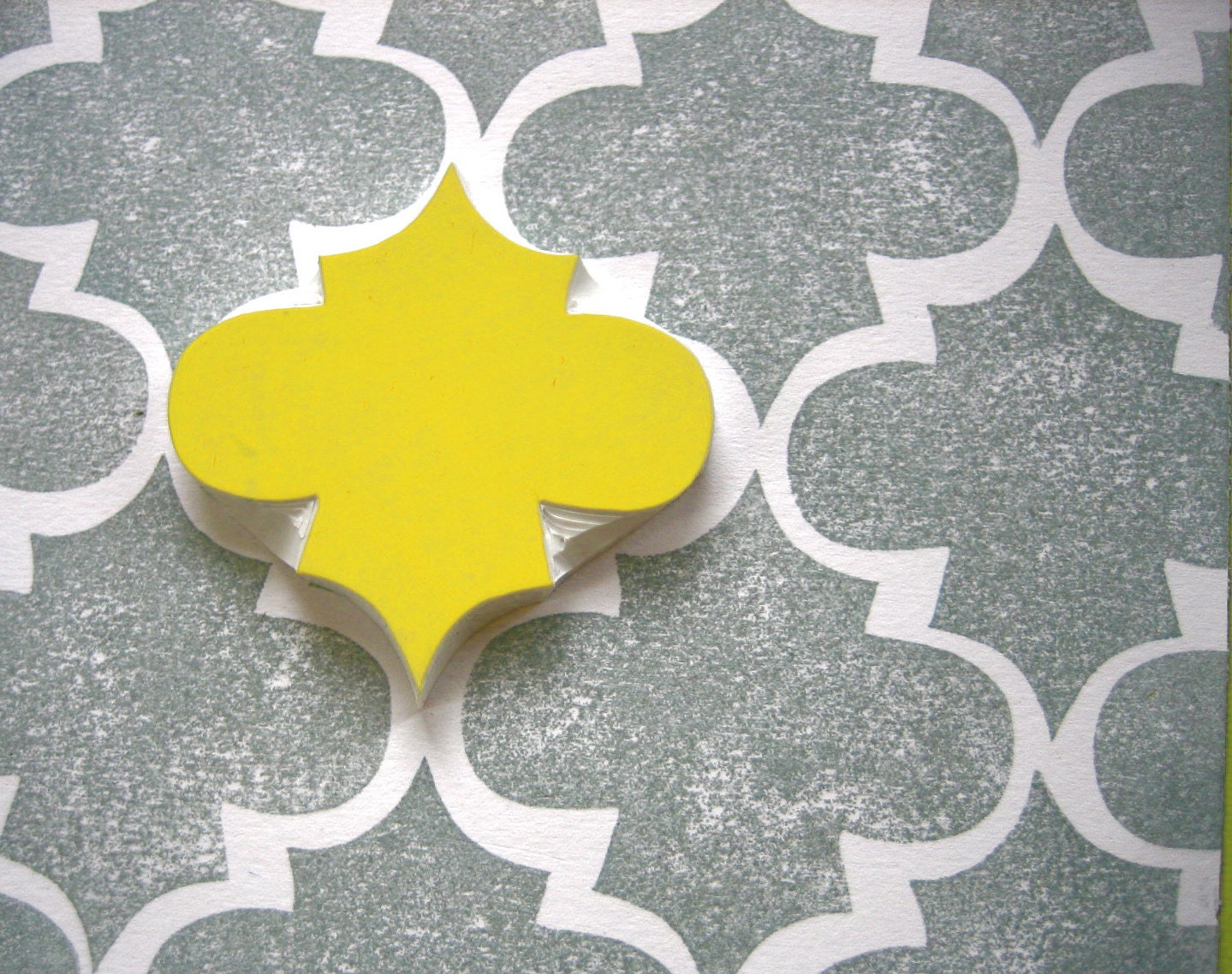 Geometric Rubber Stamp Scallop Pattern, Hand Carved Element Stamp