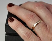 14K Yellow Gold 3mm Wedding Ring, Recycled Gold Ring, Stacking Simple Gold Ring, Sea Babe Jewelry
