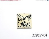 ON SALE 50% OFF Glass Lampwork Bead  - Ivory w/Black Pillow Focal Bead - 11812704