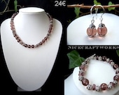 SALE - Amethyst Colour Glass Jewelry Set No.2