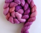 Merino Wool Roving Superfine - Hand Dyed Spinning or Felting Fiber, Blossom Pink