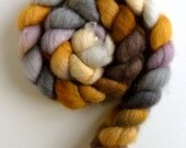 BFL Wool Roving - Hand Painted Spinning or Felting Fiber, 4 ounces, Faithful