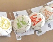 Fabric Buttons, Covered Buttons, Personalized Buttons, Alphabet Buttons, Letters Buttons, Flat Backs, Moda Fabric, 1.1 Inches CHOOSE LETTER