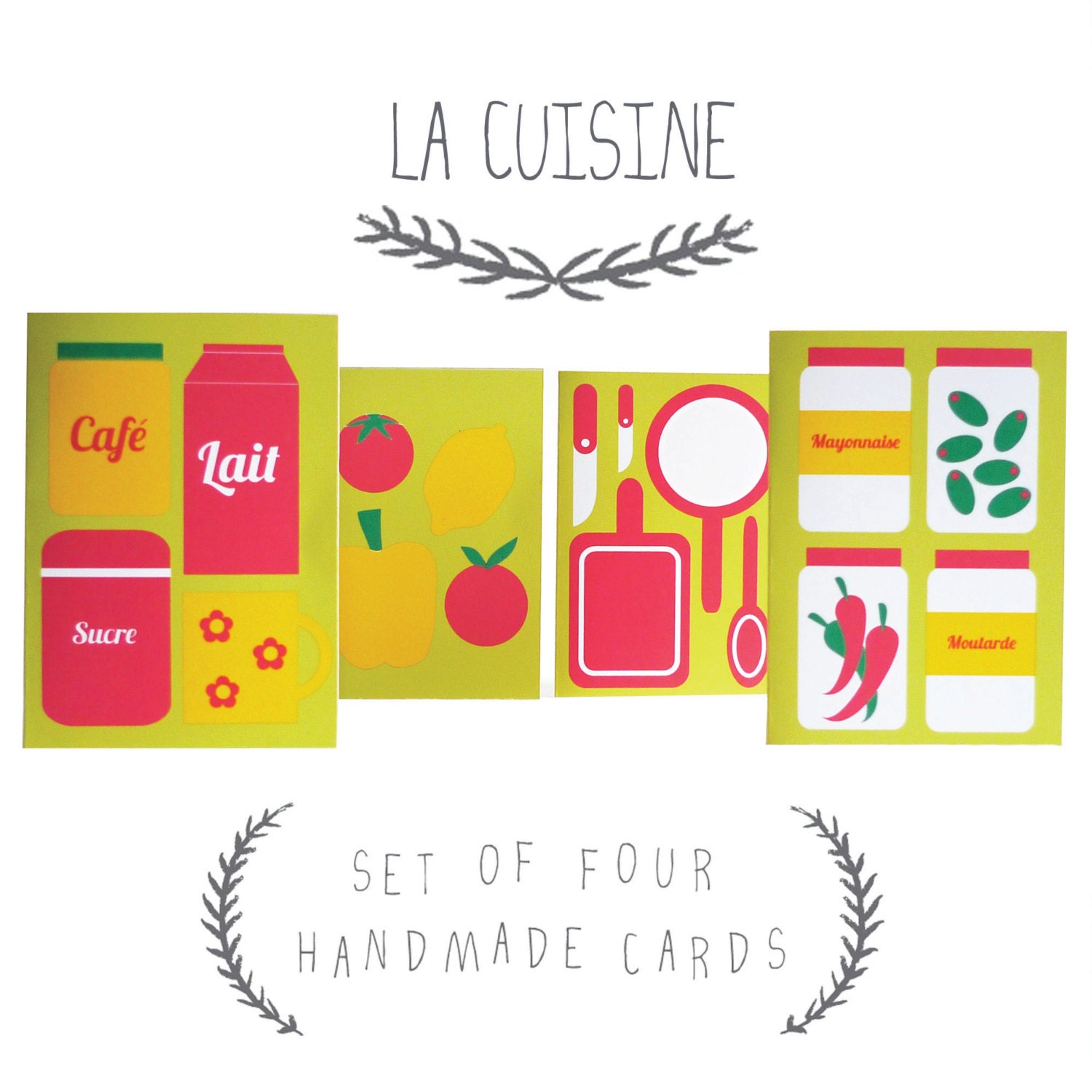 Mini La Cuisine Cards - Set of Four