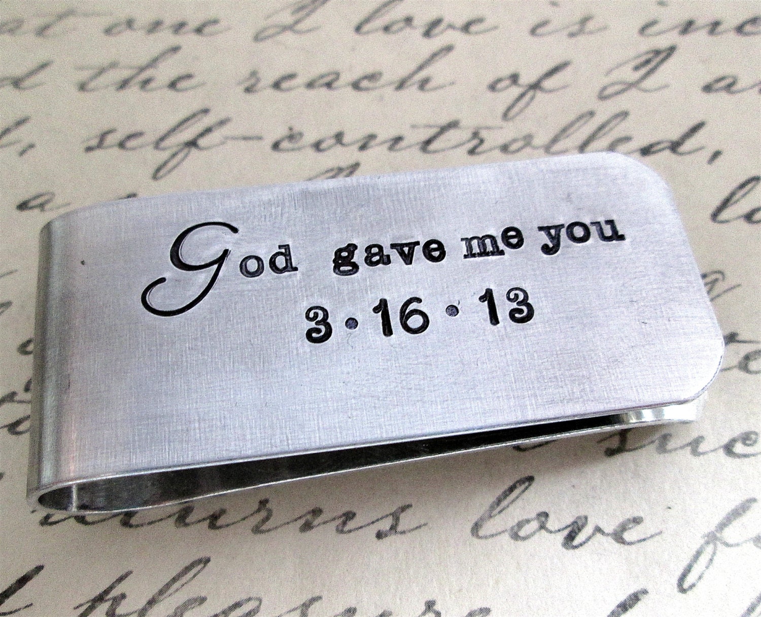 Personalized Money Clip- God Gave Me You - Aluminum Money Clip - Wedding - Groom gift -
