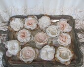 Fabric Flowers for Wedding Decorations Custom Order any Color Set of 12