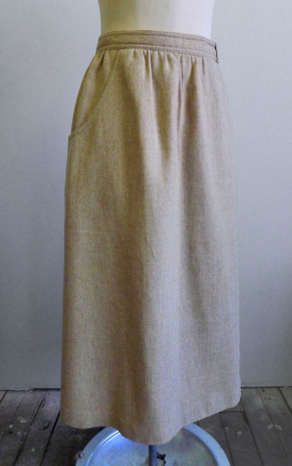 Beige Wool Skirt
