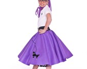Girls 50's Poodle Skirt PURPLE Small Child size 4-5-6