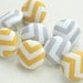 Chevron in Golden Yellow & Gray . . .Tack Pack of 8. Fabric Push Pins. Pushpins