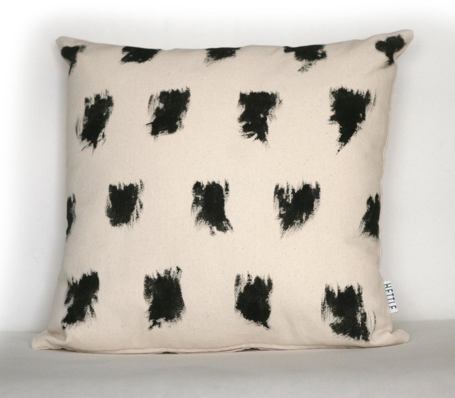 Black Brushstrokes Pillow