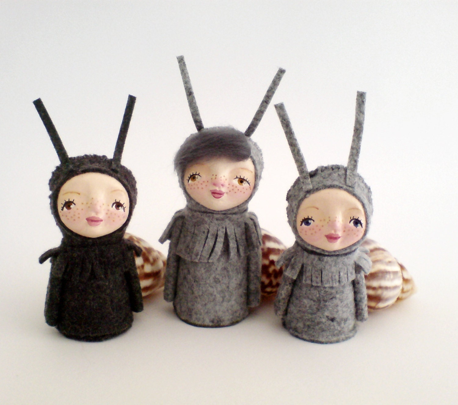 Snail Child Figurine, Collectable Figurine, snail doll