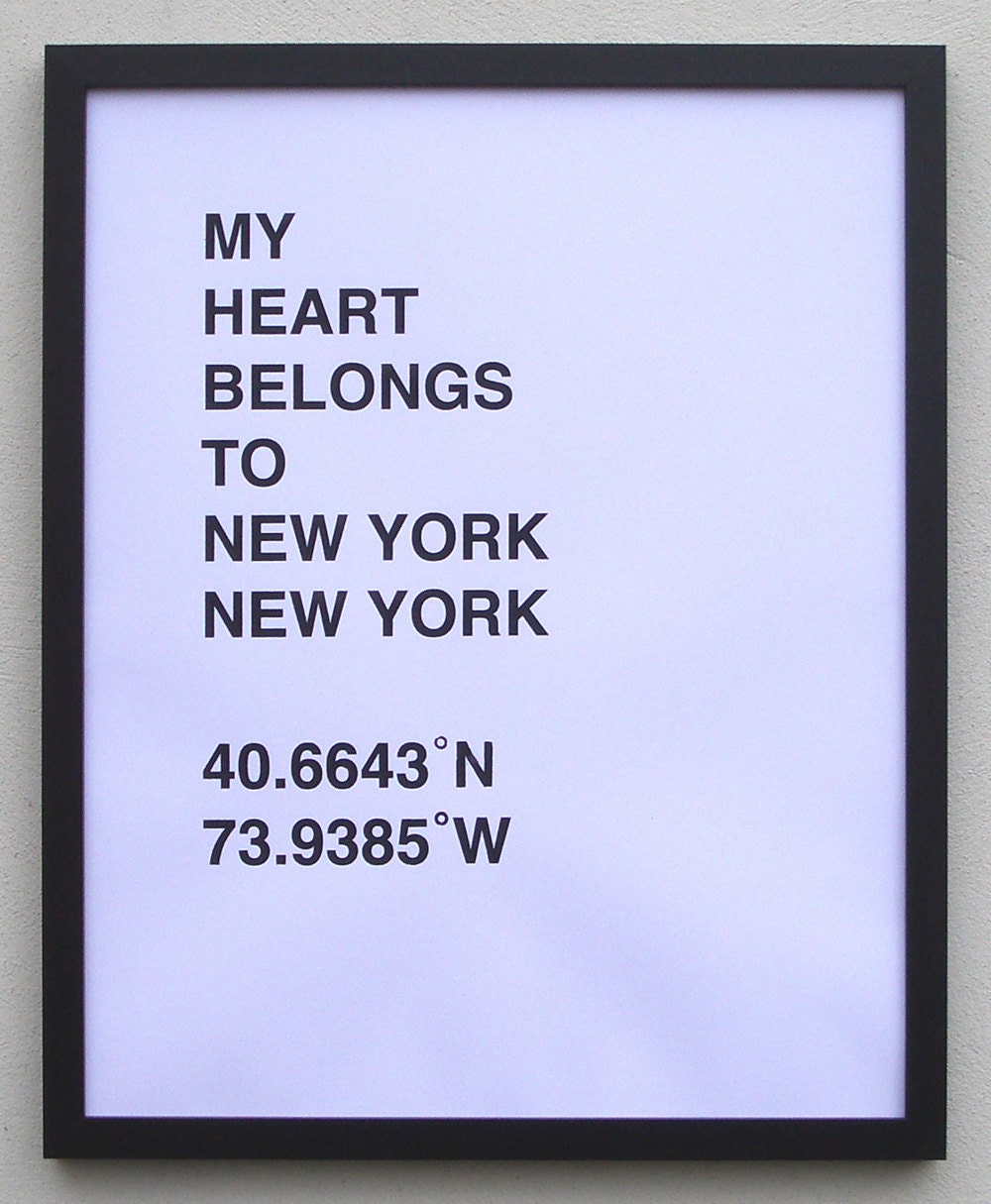 Art Screenprint - NEW YORK single 16 x 20 inch hand pulled print, choose your ink color