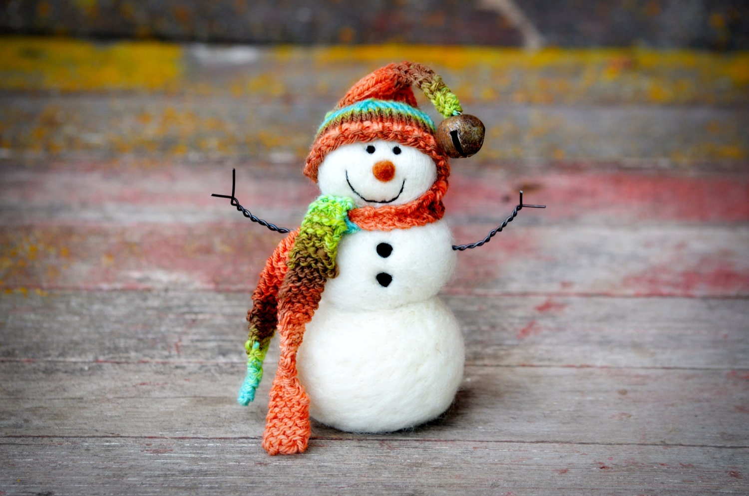 Snowman - Wool Needle Felted Snowmen - winter decor - 203