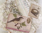 Handmade Cottage White Vintage Style Altered Box Shabby Chic Box Vintage White Decor Vintage Bird  Jewelry Box