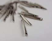 Tiny Connector Beads Vintage Silver Tone  Reclaimed Fancy Pinched Ends