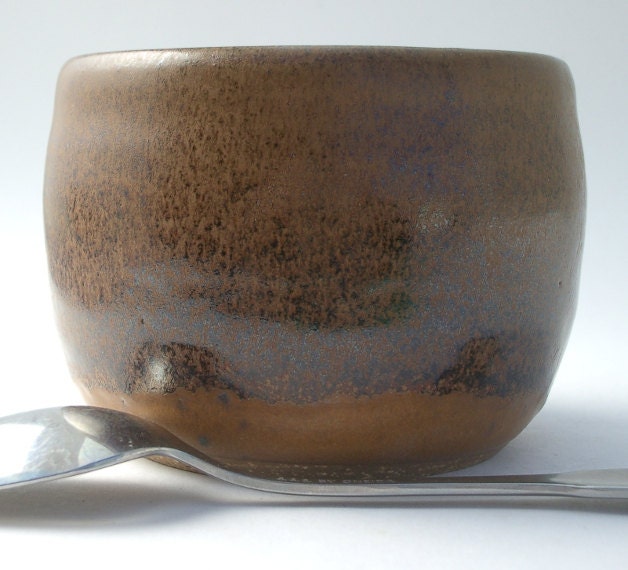 Brown and Gold Matte Stoneware Tea Bowl