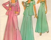 1970s Simplicity 7269 UNCUT Vintage Sewing Pattern Junior Formal Dress and Jacket Size 9 Bust 32 and Size 11 Bust 33-1/2