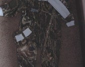 Camouflage Camo Powder Blue Trim  Infant Newborn Baby Long Sleeve Sleeper Creeper Mossy Oak Boy Hat bootie Set