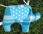 Lindsay Plush Blue Upcycled Elephant