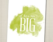 dream big printable 8x10 children's art print