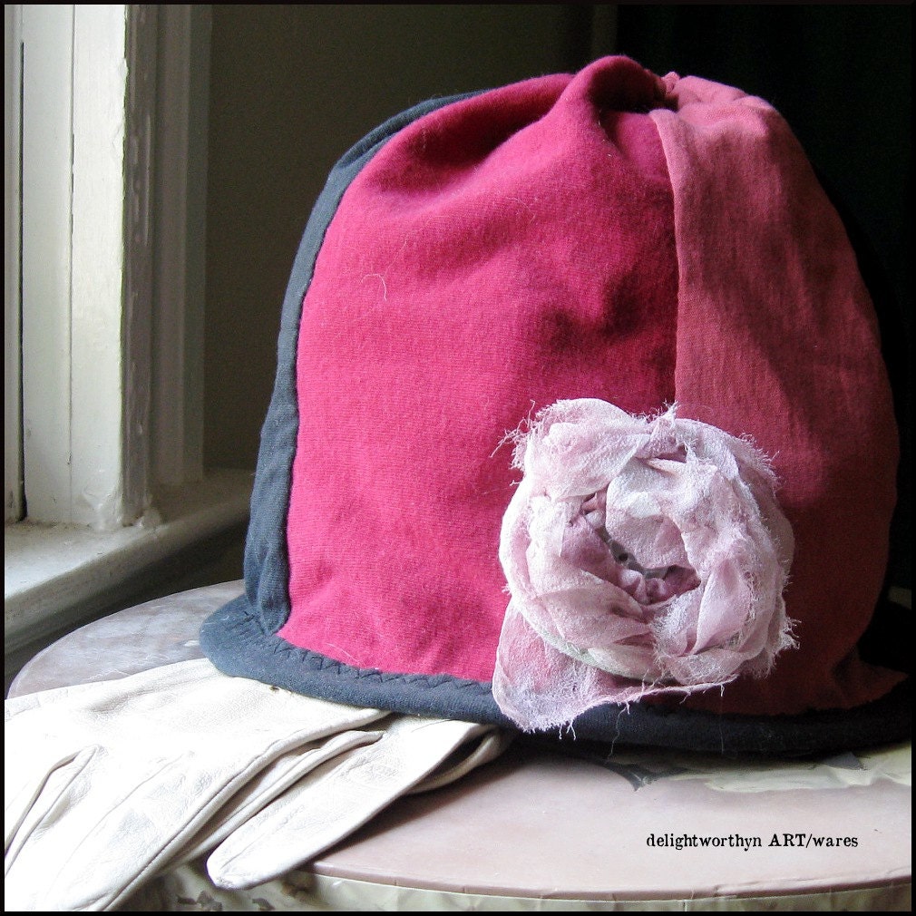 Red Cotton Cloche UPCYCLED