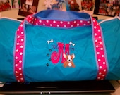personalized embroiderd dog chihuahua monogram duffle