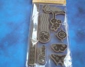 Beach Time from Graphic 45 Hampton Art - foam cling mounted cling rubber stamps 7 pieces