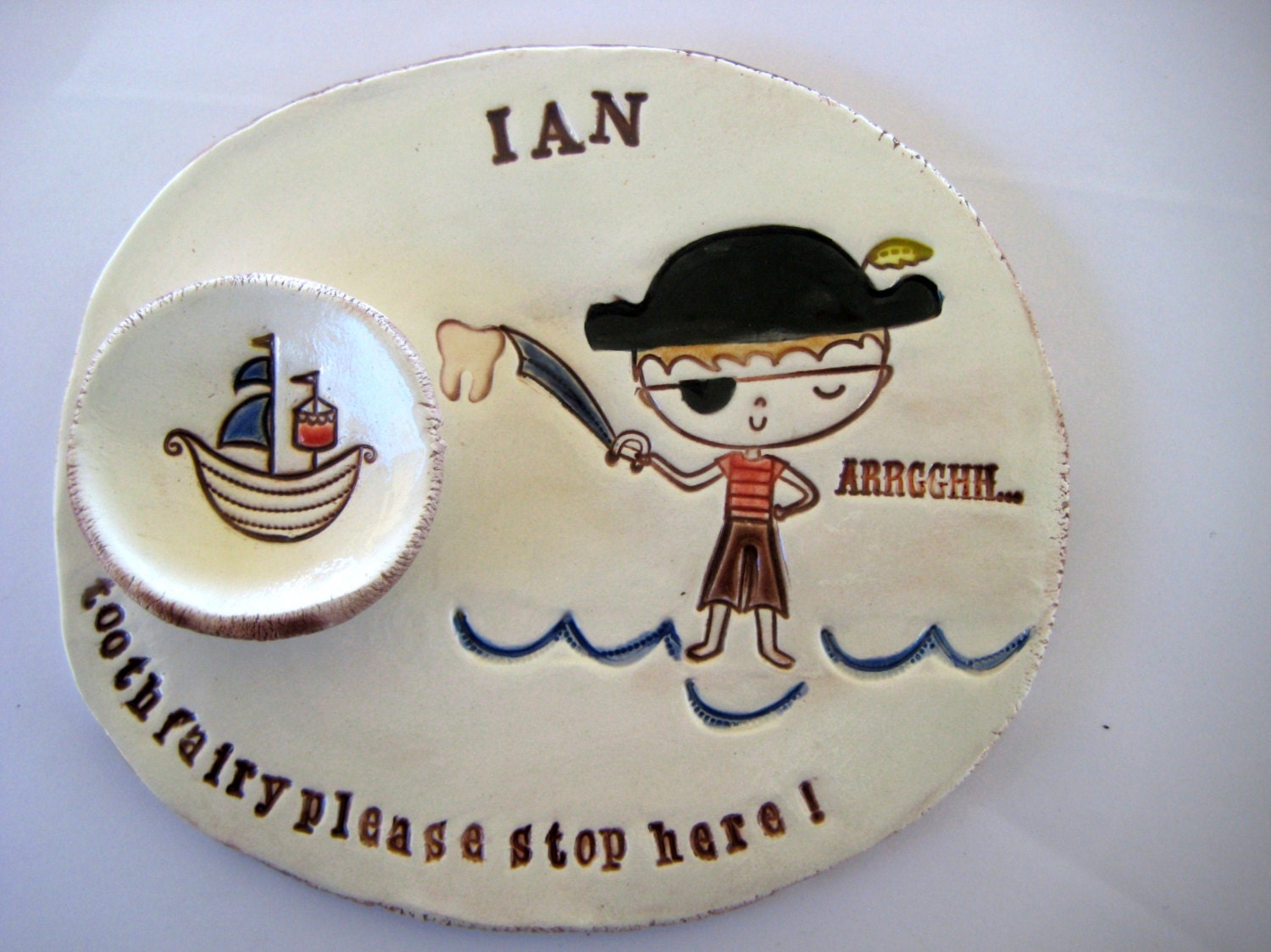 Tooth Fairy Pillow Dish  Pirate Boy