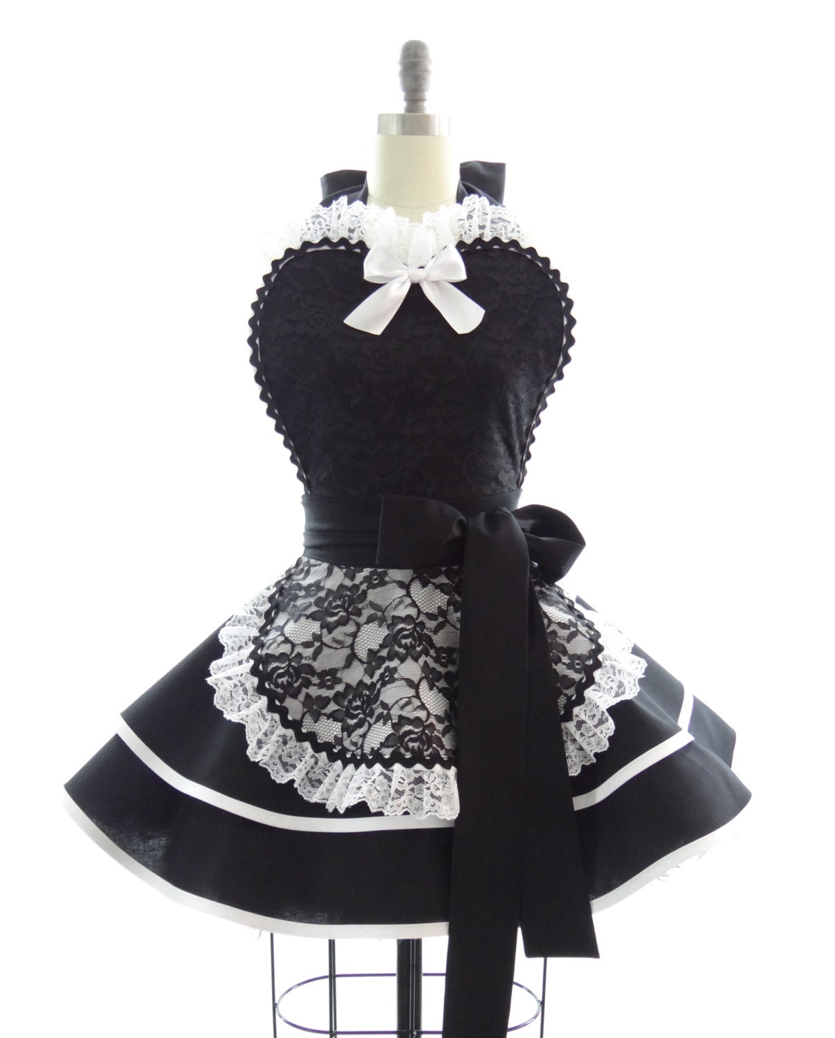 Retro Apron - French Maid Sexy Womans Aprons - Vintage Apron Style - French Maid Pin up Bridal Lace Rockabilly Cosplay Costume