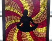 Stained Glass Mosaic Upcycled window "Awakening"
