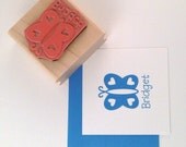 Personalized Butterfly Rubber Stamp