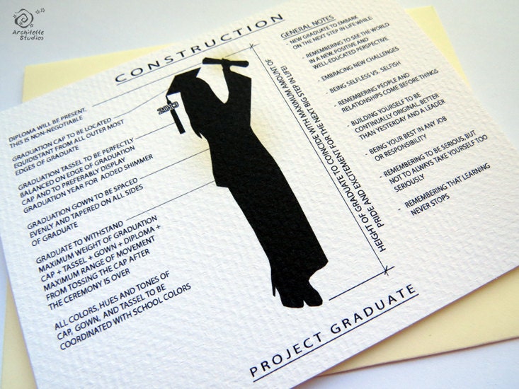 Project Graduate - Girl / Female - Blank Architecture Construction Card