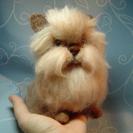 Lionhead Bunny Rabbit needle felted animal soft sculpture custom made