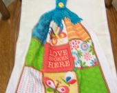 Love Spoken Here Crochet Top Kitchen or Bathroom Towel