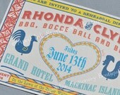 Modern Folk Art Rehearsal Dinner Invitations