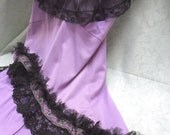 TUNIC TankTop Burlesque Pin-up Fairy-Like - Vintage Slip Make Over - Purple & Black