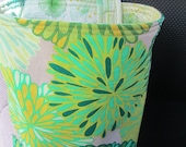 Car Trash or Litter Bag Reusable in Large Green Floral
