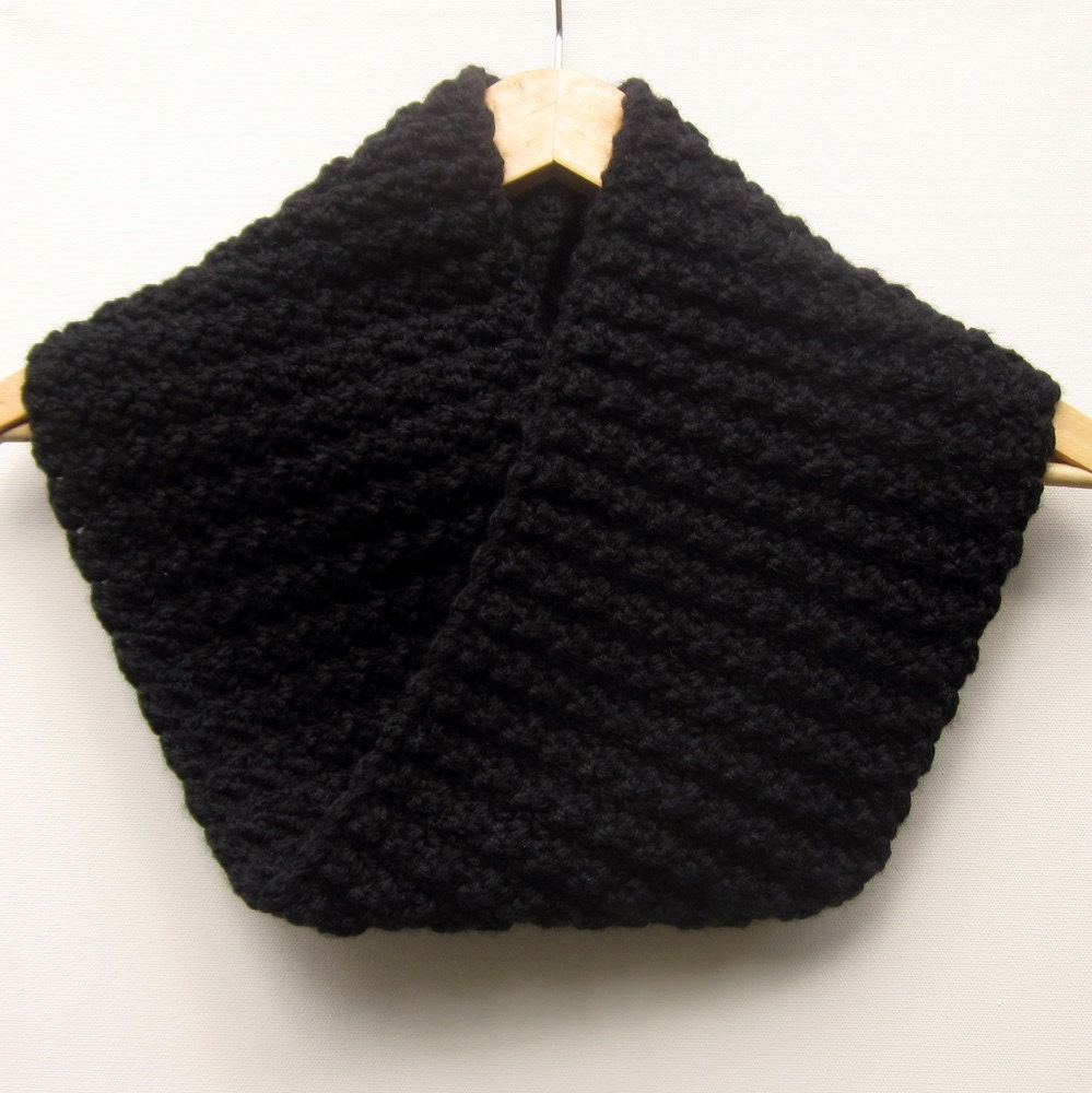 Black Infinity Scarf - Womens Cowl - Ladies Neck Warmer - Mobius Scarf - Spring Fashion