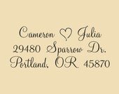 Cameron Heart Julia Custom Return Address Stamp  Design R063
