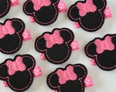 Hot Pink and Black Minnie Mouse Inspired Hair Clip - Cute for Spring and Summer