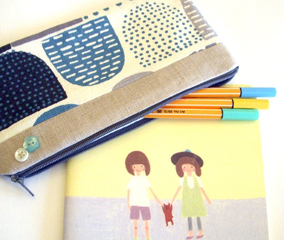 dots and lines - Long pouch