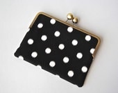 iPad mini and eReader Clutch Case "Black Ikat Dots"