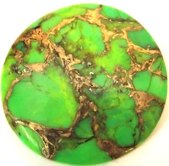 Cabochon Green Mojave Turquoise with Bronze Round