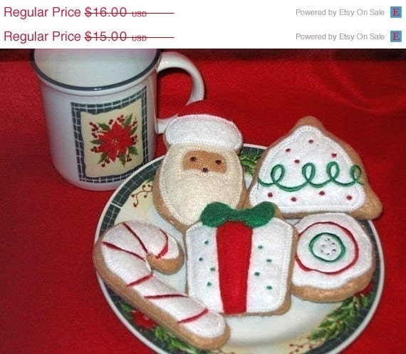 SALE Felt play Christmas Cookies Set Of 5 Play food Pretend food Perfect for play kitchens Il_170x135