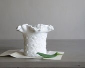Fenton Milk Glass Vase with Daisy & Button Pattern