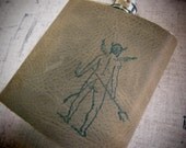 leather flask 6oz gift free customization personalization custom for you