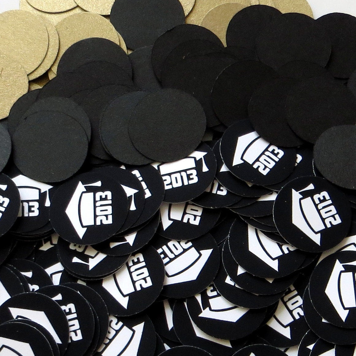 2013 Graduation Confetti 3/4 Inch Circles - Choose Your 2 School Colors
