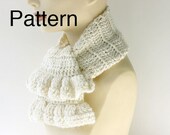 Crochet Ruffle Scarf  Pattern, Neck Warmer Pattern, Ascot Pattern